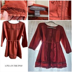 A Pea in the Pod Maternity Blouse, Rust, Small